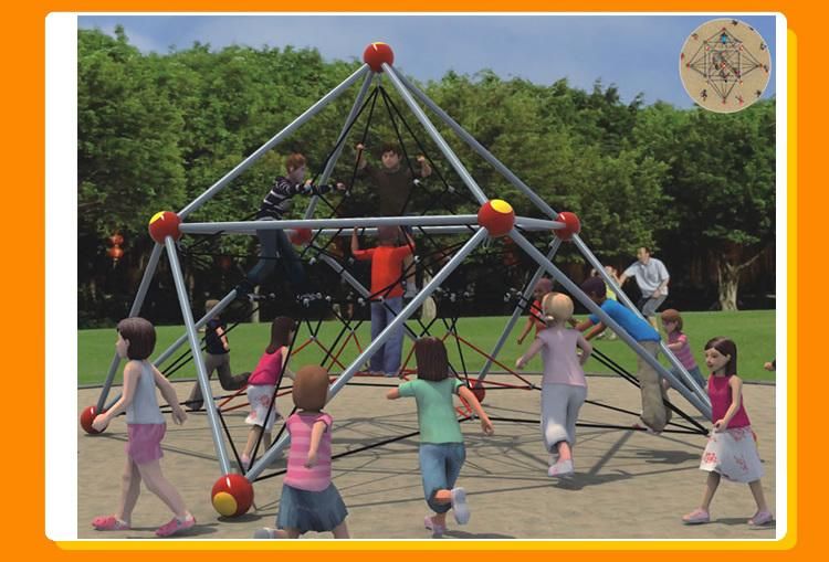 Discount Outdoor Kids Cargo Wire Net Tunnel Climbing Frame with Stainless Steel Slide