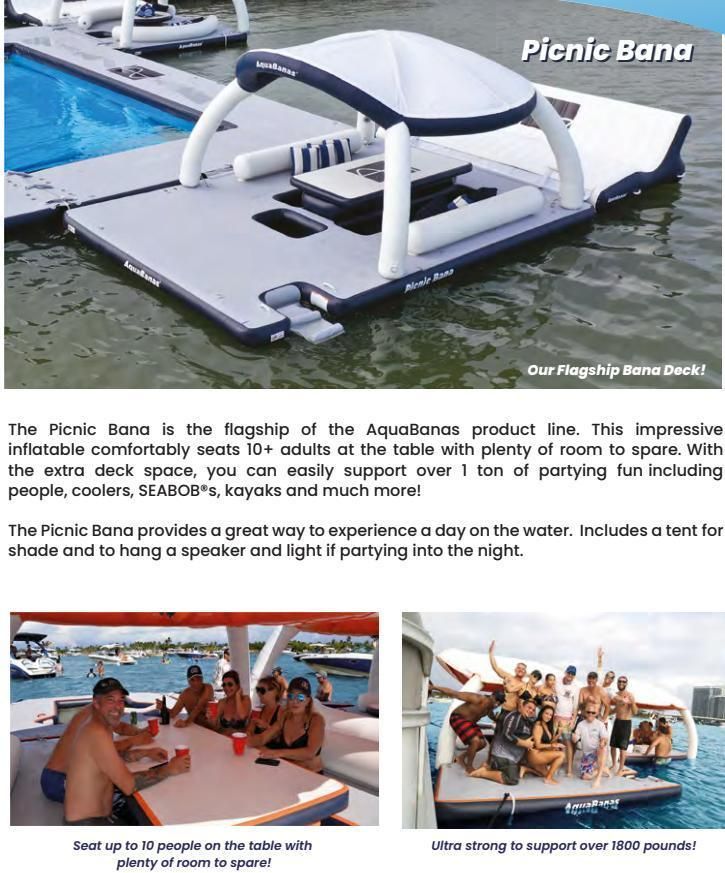 Inflatable Island Platform Bar Floating Dock Riviera Lounge