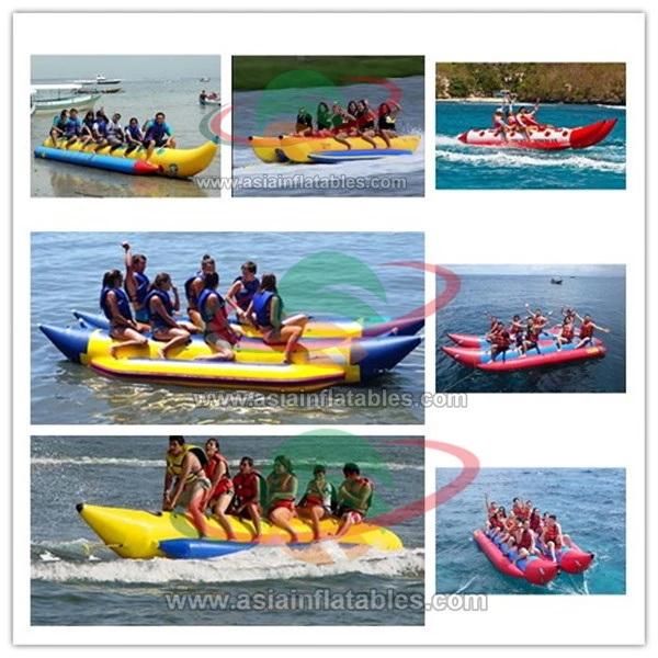 8 Persons Ocean Rider Inflatable Banana Boat with 2 Tubes Double Tubes