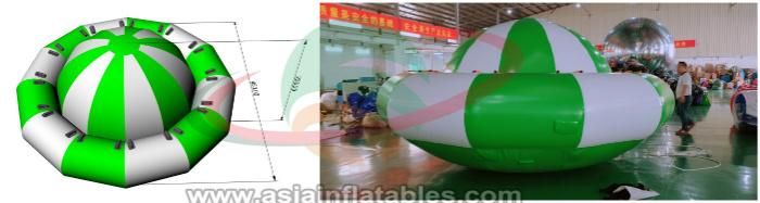 Green Inflatable Disco Boat Towable in Water Play Equipment