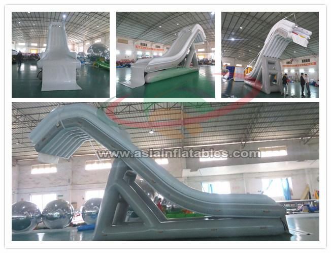 Inflatable Curved Boat Slide Commercial Grade Water Slides for Yacht