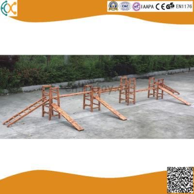 Customized Kindergarten Outdoor Wooden Backyard Playsets Climbing Frame for Kids