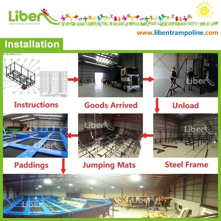 TUV ASTM Certified Indoor Trampoline Park with Basketball Hoops