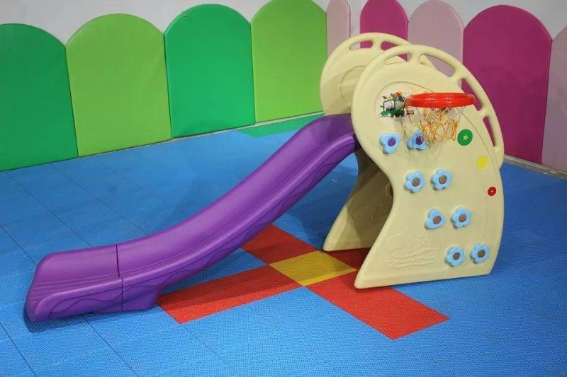 Kindergarten Plastic Slide Swing Set for Indoor Playground