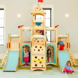 Outdoor Children Playground Backyard Wooden Climbing Frame Swing Set