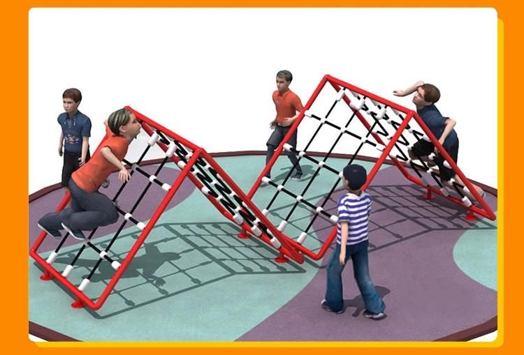 Customized Outdoor Free Standing Galvanized Steel Rope Climbing Net Tower for Toddlers
