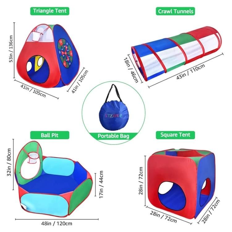 Kids Tents with Ball Pool and Tunnel Play