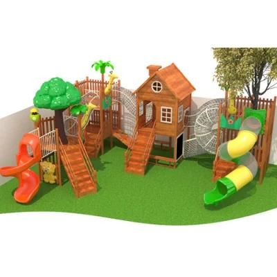 Customized Park Wooden Slide Climbing Outdoor Kids Playground Equipment Ym82