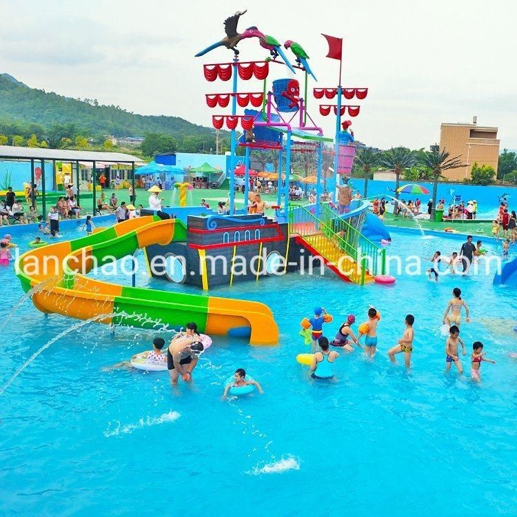 Fiberglass Pirate Ship Splash Park Water Playground Equipment