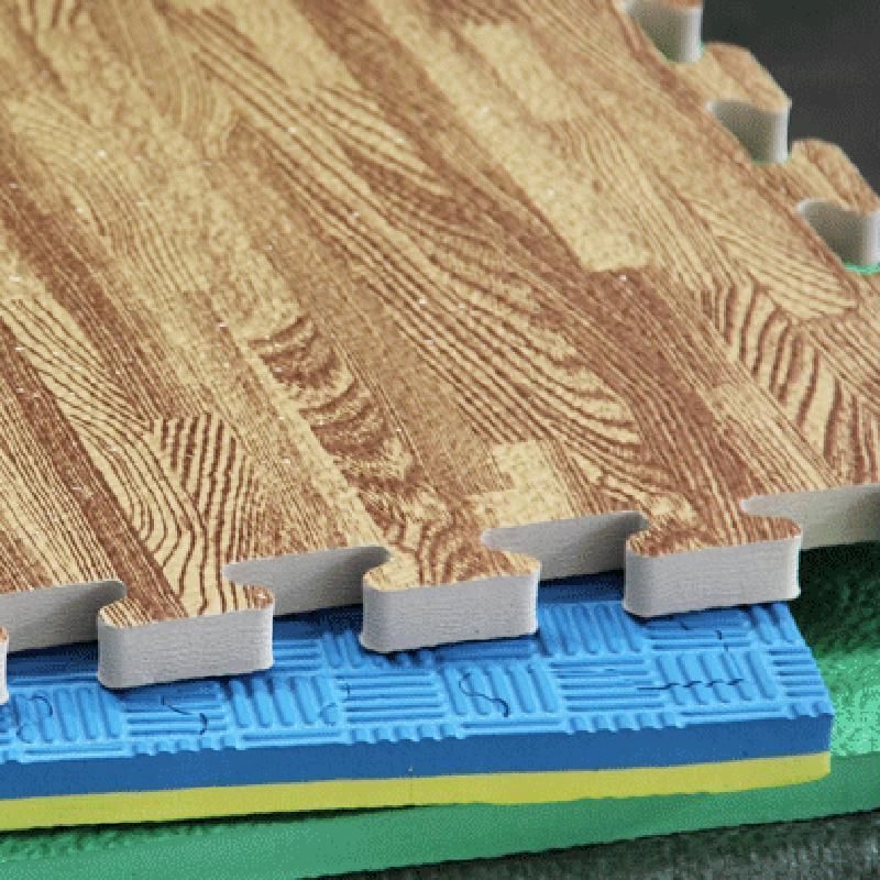 100X100X2.0cm Wooden Pattern Interlocking EVA Foam Floor Tatami Mat