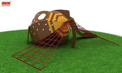 Unique Design Kids Outdoor Climbing Structure with Stainless Steel Slides
