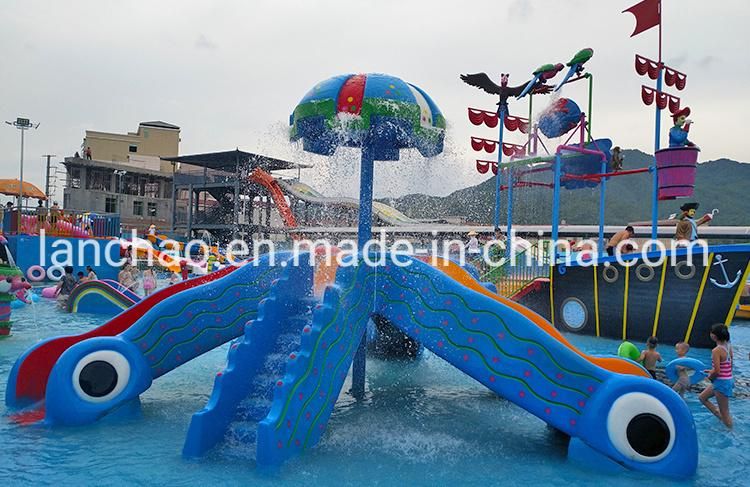 Outdoor Kids Water Park Playground Fiberglass Octopus Slide