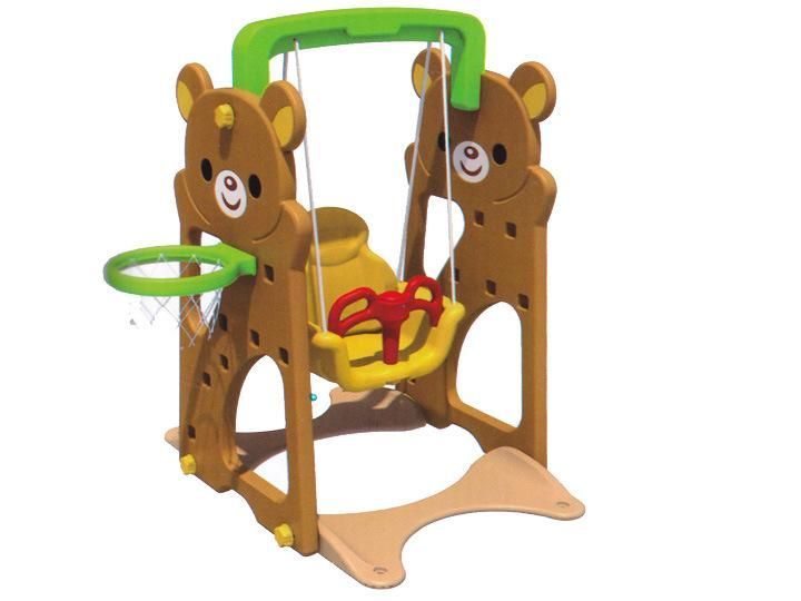 Indoor Plastic Panda Swing and Slide for Children