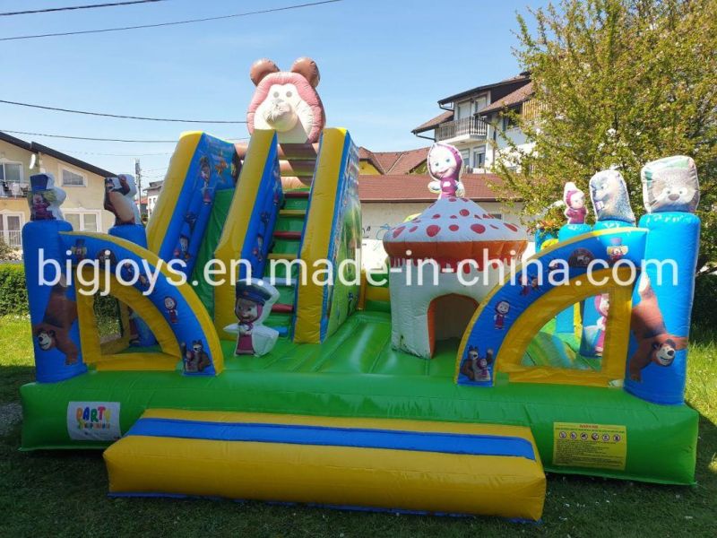 Commercial Kids Water Slide Tropical Palm Tree Cheap Inflatable Water Slide with Pool for Kids and Adult