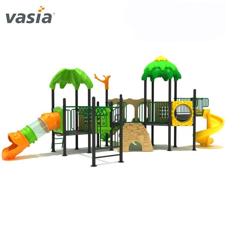 Kids Toy Wholesale Primeval Forest Three Slide Outdoor Playground