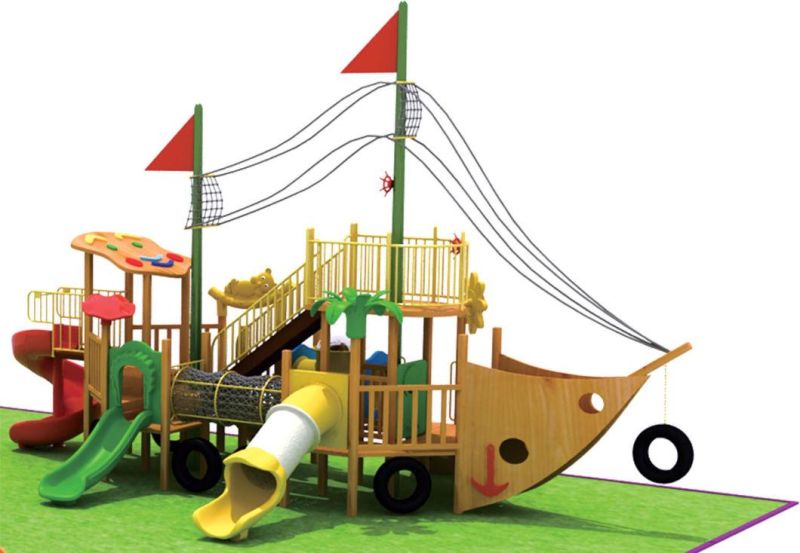PE Material Pirate Ship Outdoor Playground From Manufactor