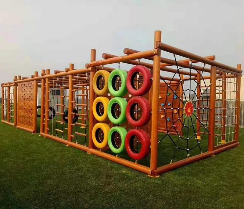 Fashion Design Kids Slide Wood Outdoor Playground