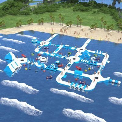 50X56m Large Float Toys Water Sport Games Commercial Inflatable Water Park with Slide