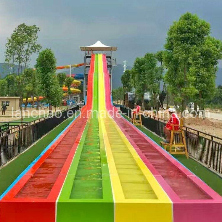 Colored Rainbow Competition Water Park Slide for More Player
