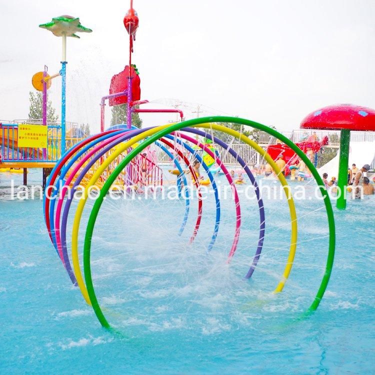 Splash Pad Water Park Equipment Fiberglass Colorful Rainbow Ring