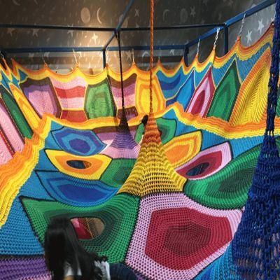 New Design Colorful Indoor Playground Kids Safety Climbing Rainbow Net Tree for Children