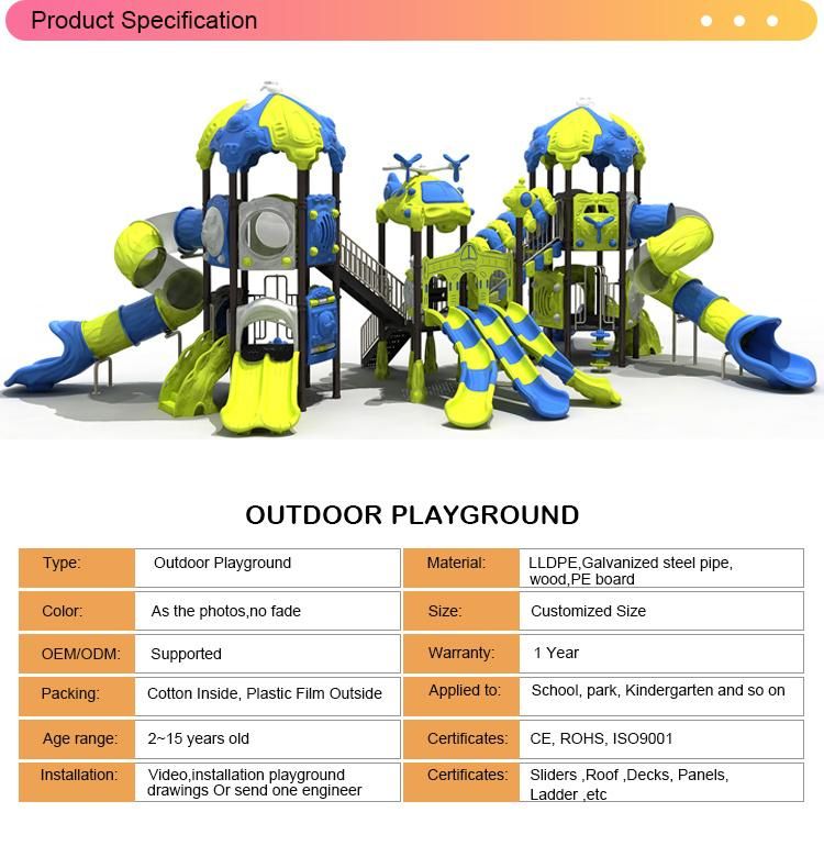 2019 New Design Outdoor Playground Equipment Slides for School