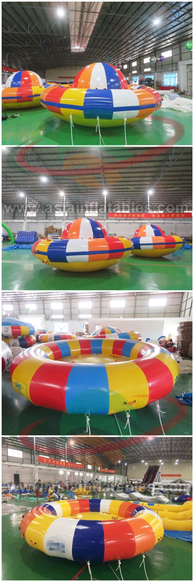 Hot Summer Inflatable Water Disco Boat Flying Towable Inflatable Water Spinning Toy for Sea Game