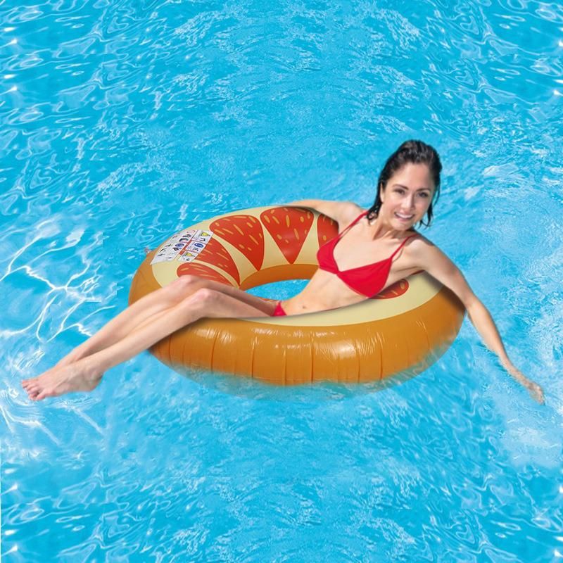 PVC Summer Water Play Equipment Inflatable Orange Fruit Swim Ring