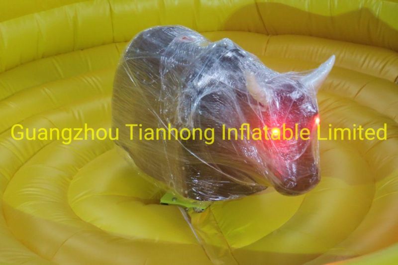 5m Inflatable Mechanical Bull Lighting Eyes Mechanical Rodeo Bull