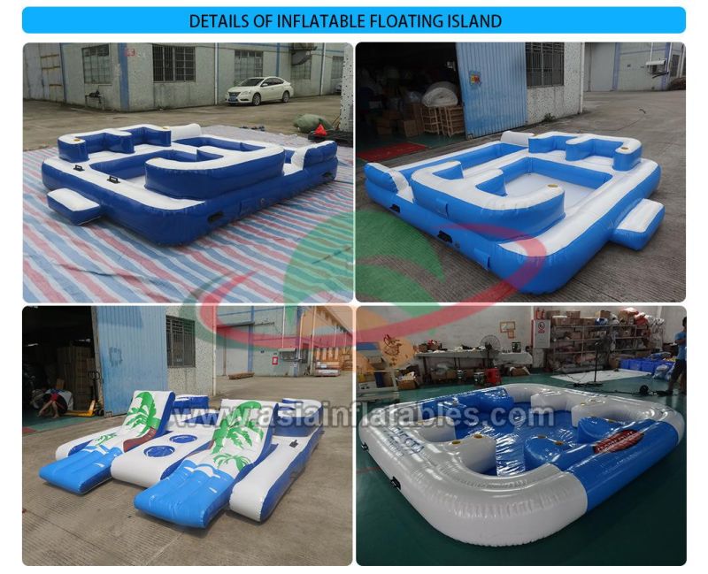 Hot Sale 0.9mm PVC Inflatable Floating Water Island for 6 Persons