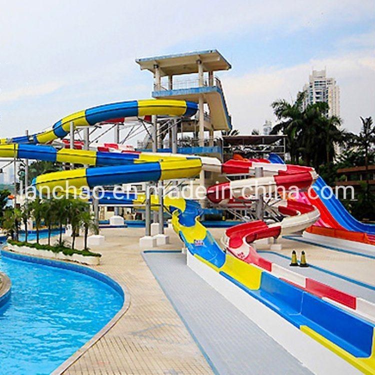 Blue Open Spiral Tube Slide for Water Park