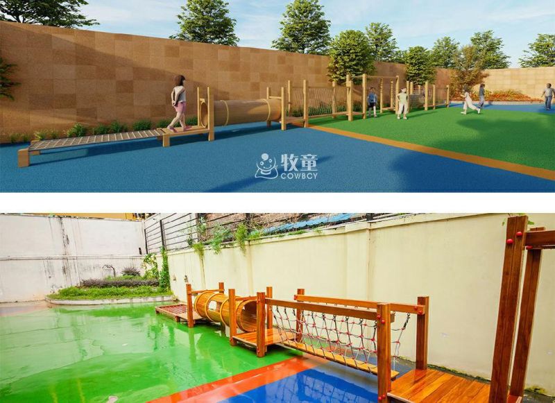 Cowboy Customized Kids Outdoor Wooden Playground for Preschool