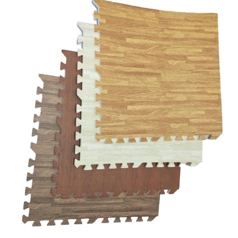 12mm Thickness EVA Foam Floor Wood Effect Interlocking Gym Play Home Workout Soft Tiles