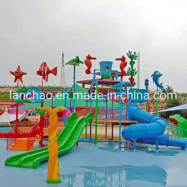 Fiberglass Kids Water Slide Aqua Park Playground