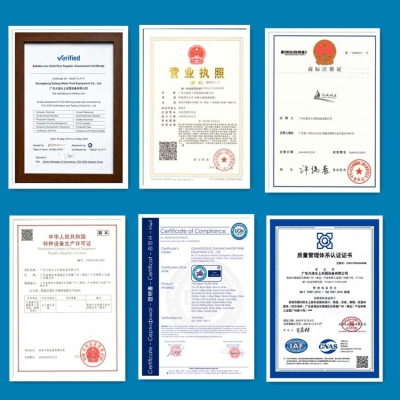 Funny Indoor Playground Commercial Grade Water Kids Adults Swimming Pool Slide with ISO 9001 Certificate