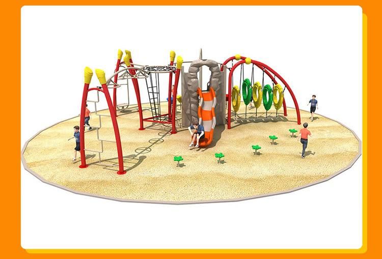 Jinshi Colorful Outdoor Playground Steel Pipe Rope Playsets Toddler Playhouse Kids Climbing