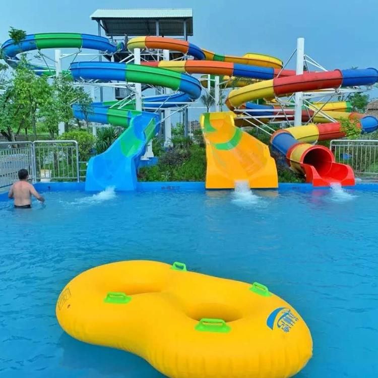 Amusement Equipment Water Park FRP Spiral Combined Slide