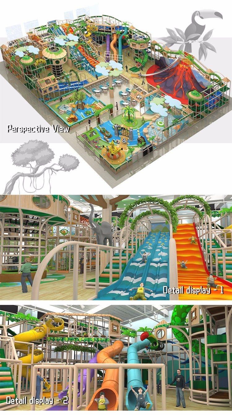 Cheer Amusement 1000 Sqm Kids Indoor Play Area Children Soft Indoor Playground with Volcano, Giant Slide, Soft Plays