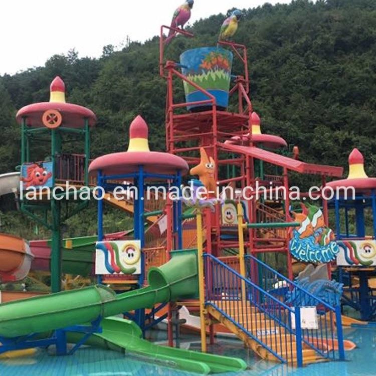 Fiberglass Water House with Slides for Aqua Theme Park