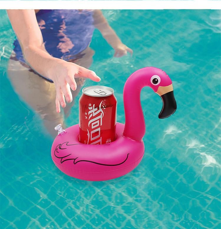 PVC Eco-Friendly Water Play Toys Party Equipment Inflatable Flamingo Drink Holder