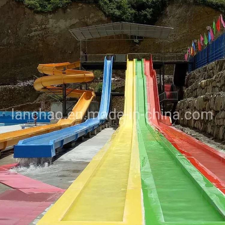 Water Park Rainbow and Freefall and Spiral Open Chute Slide