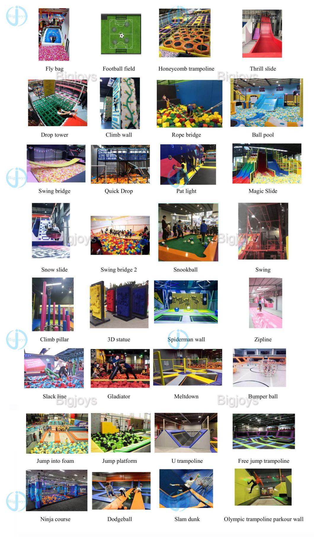 Customized ASTM Standard Electric Hexagonal Trampoline Park Jump Obstacles Cheap for Sales
