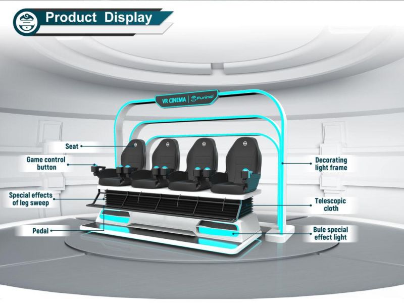 Virtual Reality Amusement Park Rides Simulation Cinema Equipment 4 Seats