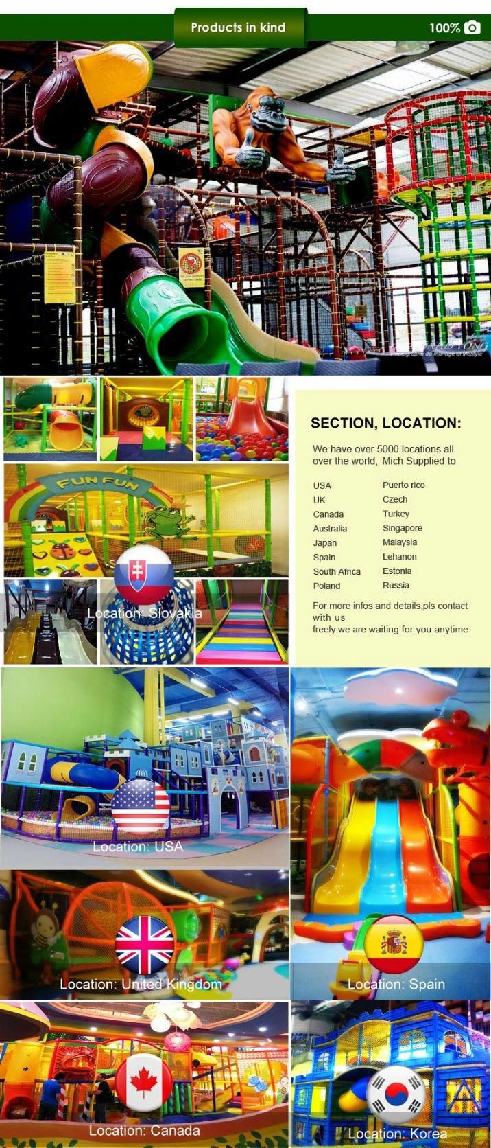 Plastic Auto Belay Drop Slide Indoor Playground