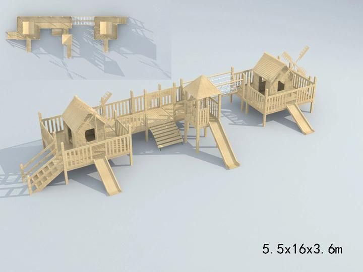 Wooden Outdoor Playground Equipment for Children/Play Ground/Kids Wooden Playground