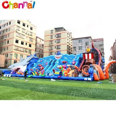 Giant Ocean World Inflatable Playground/Inflatable Obstacle with Slide Chob549