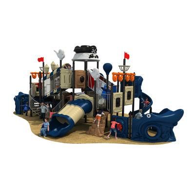 Manufacture Quality Big Pirate Ship Plastic Slide Outdoor Playground Equipment