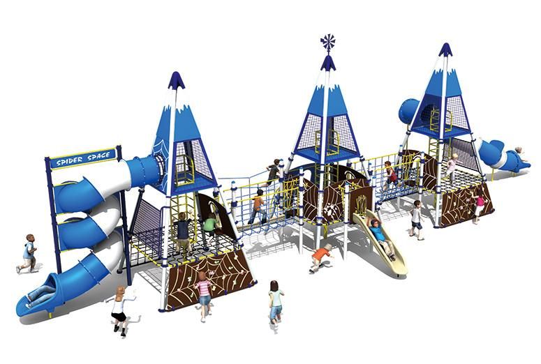 Kids Outdoor Playground Equipment Aircraft Pyramid Ship Shape Slides PE Board with Ce Approved