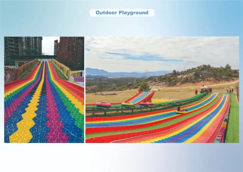 New Product Adult and Kids Game Large Outdoor Playground Plastic Rainbow Colorful Slide