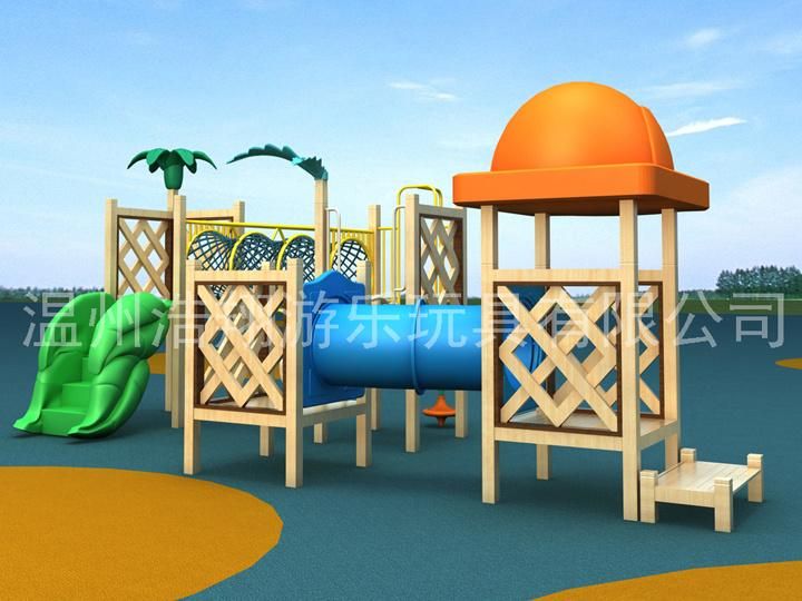 Backyard Wooden Outdoor Playground Equipment for Preschool Amusement Park